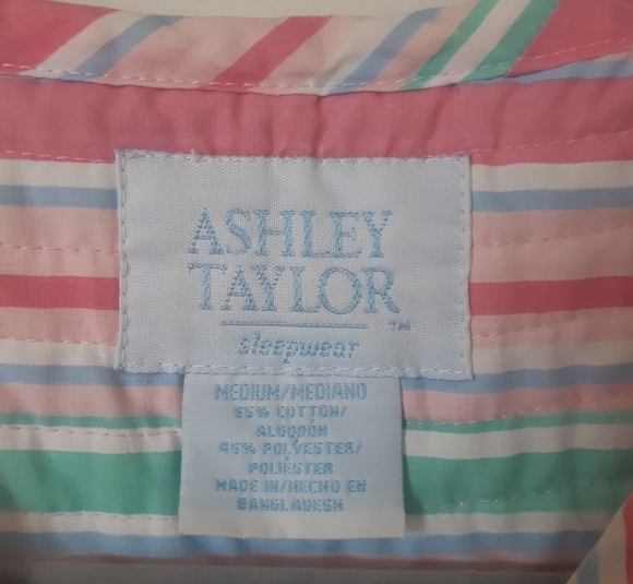 Vintage Pink and Blue Striped House Coat/Dress - Picture 4 of 5